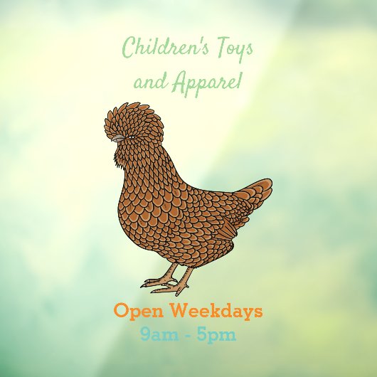 Autocollant Pour Fenêtre Illustration de poulet à la polis chamois (Feuille 3)