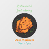 Autocollant Pour Fenêtre Illustration de poulet rôti (Feuille)