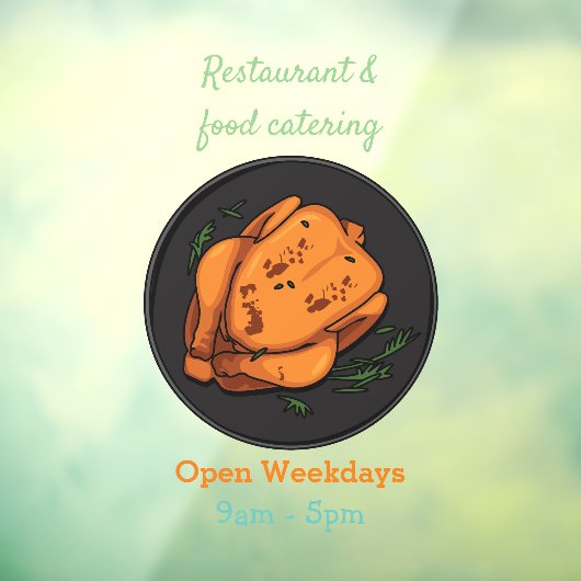 Autocollant Pour Fenêtre Illustration de poulet rôti (Feuille 3)