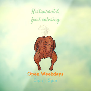 Autocollant Pour Fenêtre Illustration de poulet rôti