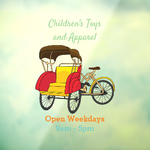 Autocollant Pour Fenêtre Illustration de pousse-pousse pédicab