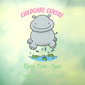 Autocollant Pour Fenêtre Illustration de saut en hippo mignon (Feuille 3)