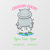 Autocollant Pour Fenêtre Illustration de saut en hippo mignon (Feuille)