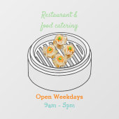 Autocollant Pour Fenêtre Illustration de Shumai dim sum (Feuille)