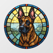 Autocollant Pour Fenêtre Illustration de style Malinois belge en verre vern (Feuille)