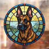 Autocollant Pour Fenêtre Illustration de style Malinois belge en verre vern (Feuille 2)