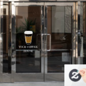 Autocollant Pour Fenêtre Illustration de tasse à café Entreprise de café Et (Porte de bureau)
