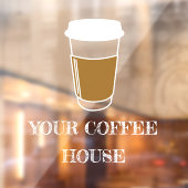 Autocollant Pour Fenêtre Illustration de tasse à café Etch entreprise de ca (Feuille 2)