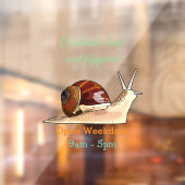 Autocollant Pour Fenêtre Illustration d'escargot (Feuille 2)