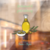 Autocollant Pour Fenêtre Illustration d'huile d'olive (Feuille 2)