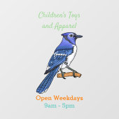 Autocollant Pour Fenêtre Illustration d'oiseau de jay bleu (Feuille)