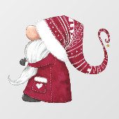 Autocollant Pour Fenêtre Illustration du gnome de Noël rouge (Feuille)