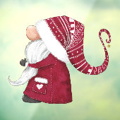 Autocollant Pour Fenêtre Illustration du gnome de Noël rouge (Feuille 3)