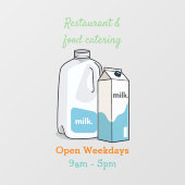 Autocollant Pour Fenêtre Illustration du lait (Feuille)