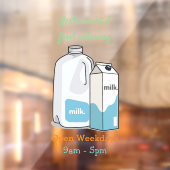 Autocollant Pour Fenêtre Illustration du lait (Feuille 2)