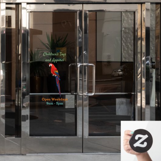 Autocollant Pour Fenêtre Illustration du perroquet de macaw Scarlet (Porte de bureau)