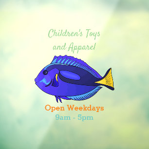 Autocollant Pour Fenêtre Illustration du poisson de la cuve bleue