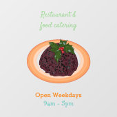 Autocollant Pour Fenêtre Illustration du pudding de Noël (Feuille)