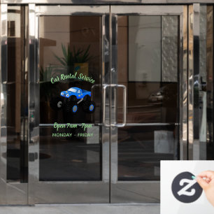 Autocollant Pour Fenêtre Illustration d'un camion monstre bleu mou