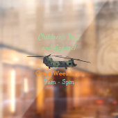 Autocollant Pour Fenêtre Illustration d'un hélicoptère de l'armée de Chinoo (Feuille 2)