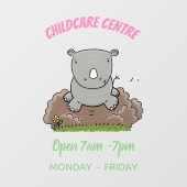 Autocollant Pour Fenêtre Illustration d'un petit rhinocéros (Feuille)