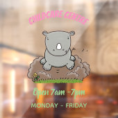 Autocollant Pour Fenêtre Illustration d'un petit rhinocéros (Feuille 2)