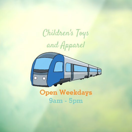 Autocollant Pour Fenêtre Illustration d'un train électrique (Feuille 3)