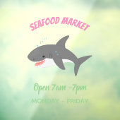 Autocollant Pour Fenêtre Illustration joyeuse du grand requin blanc (Feuille 3)