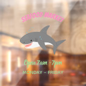 Autocollant Pour Fenêtre Illustration joyeuse du grand requin blanc (Feuille 2)