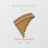 Autocollant Pour Fenêtre Illustration Pan flûte / panpipes (Feuille)