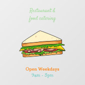 Autocollant Pour Fenêtre Illustration Sandwich (Feuille)