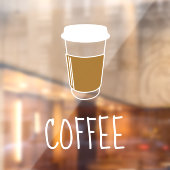 Autocollant Pour Fenêtre Illustration simple de la coupe de café (Feuille 2)