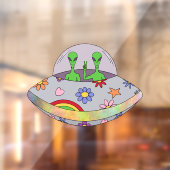 Autocollant Pour Fenêtre Ils viennent en paix OVNI (Feuille 2)