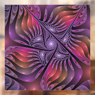Autocollant Pour Fenêtre Imaginaire coloré Abstrait Trippy Violet Fractal