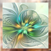 Autocollant Pour Fenêtre Imaginaire coloré Moderne Fleur Abstraite Fractale (Feuille 2)