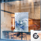 Autocollant Pour Fenêtre Imaginaire dynamique tons bleus Abstraits Art frac (Fenêtre de café)