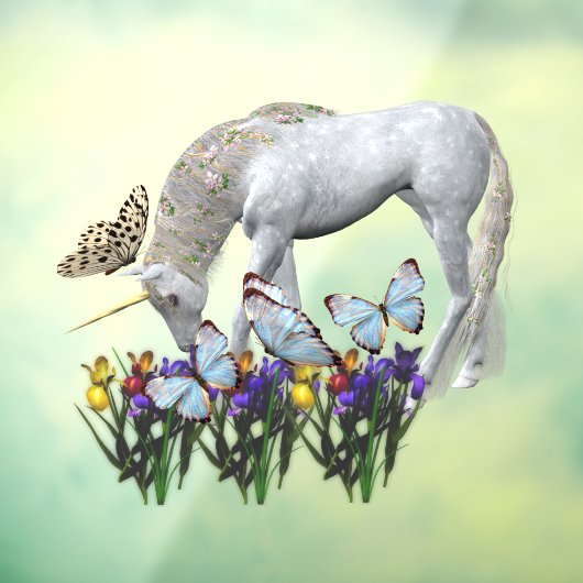 Autocollant Pour Fenêtre Imaginaire Unicorne Et Papillons (Feuille 3)