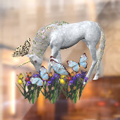 Autocollant Pour Fenêtre Imaginaire Unicorne Et Papillons (Feuille 2)