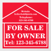 Autocollant Pour Fenêtre Immobilier À VENDRE PAR LE PROPRIÉTAIRE Moderne su (Feuille)
