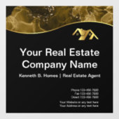 Autocollant Pour Fenêtre Immobilier. Construction. Or noir (Feuille)