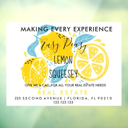 Autocollant Pour Fenêtre immobilier LEMON références Faire-part (Feuille 3)