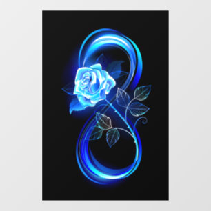 Autocollant Pour Fenêtre Infini lumineux avec rose bleue