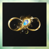 Autocollant Pour Fenêtre Infinité avec plume de paon doré (Feuille 3)