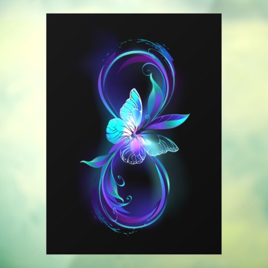 Autocollant Pour Fenêtre Infinité brillante avec papillon magique (Feuille 3)