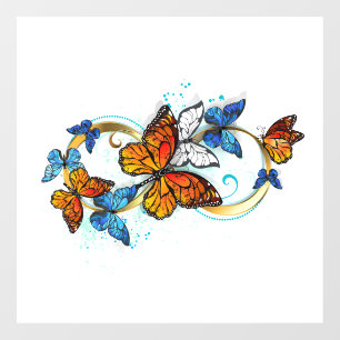 Autocollant Pour Fenêtre Infinité de papillons monarques
