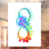 Autocollant Pour Fenêtre Infinity avec Rainbow Jellyfish (Feuille 2)