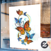 Autocollant Pour Fenêtre Infinity of Monarch Butterflies (Fenêtre de café)