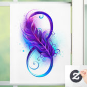 Autocollant Pour Fenêtre Infinity with purple feather (Maison)