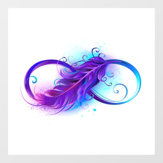 Autocollant Pour Fenêtre Infinity with purple feather (Feuille)