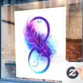 Autocollant Pour Fenêtre Infinity with purple feather (Fenêtre de café)